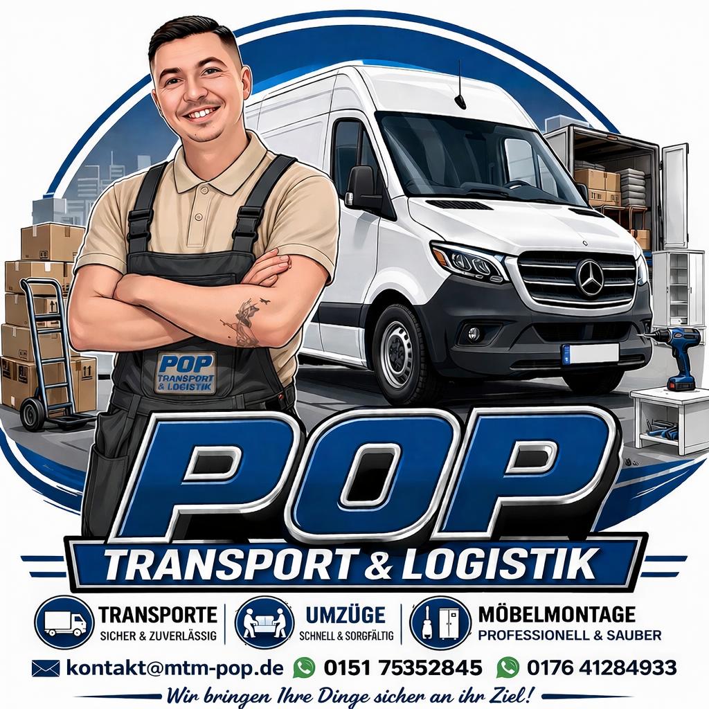 POP TRANSPORT & LOGISTIK Logo im Hero-Bereich